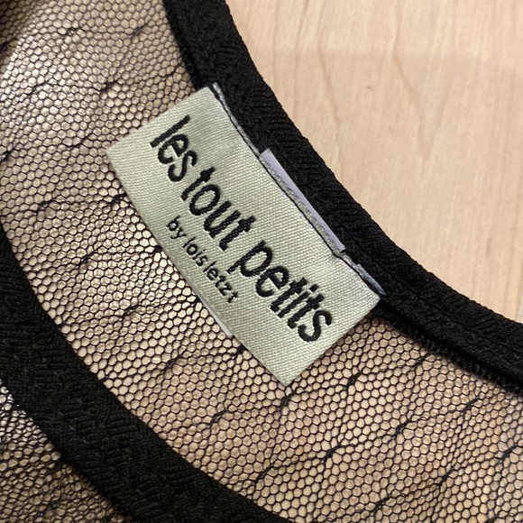 Les tout petits black stretch mesh top fit flare dress 12 - Picture 4 of 7